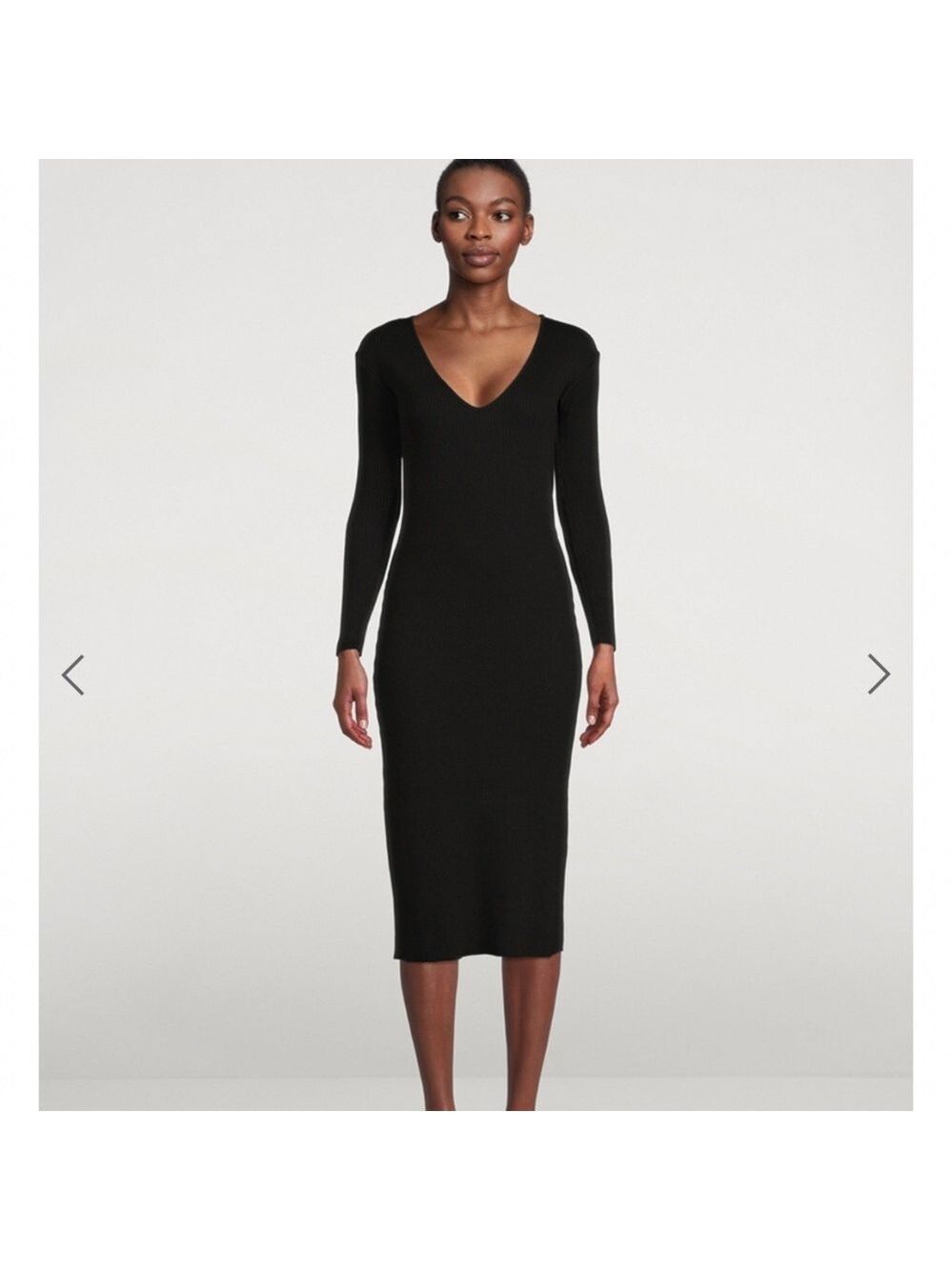 Vince Classic Fitted Black Long Sleeve knit Dress Large